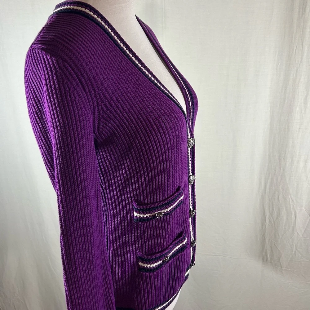 Talbots V-NECK CARDIGAN - TEXTURE
STRIPE - Picture 12 of 16